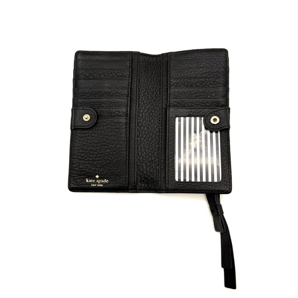 Kate Spade Stacy Leroy Street Wallet Black Pebble Leather WLRU1894 - Picture 10 of 16